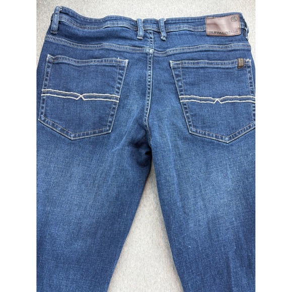 Buffalo David Bitton Jackson Straight Stretch Jeans 34x32 Blue Casual Zip - Picture 4 of 11